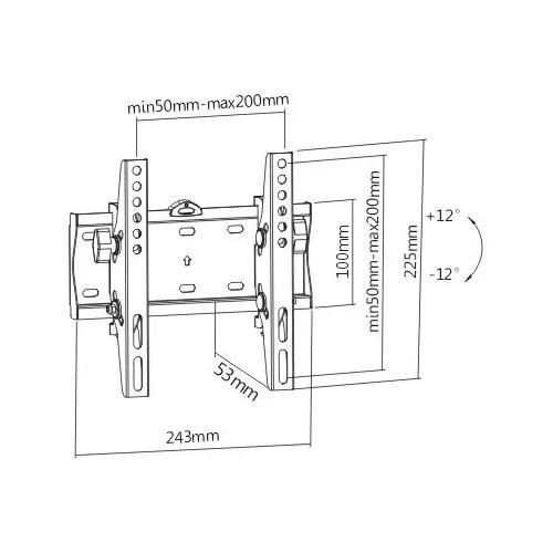 SOPORTE INCLINABLE UNIVERSAL PARA TELEVISORES DE 19 A 43 PULGADAS - 2