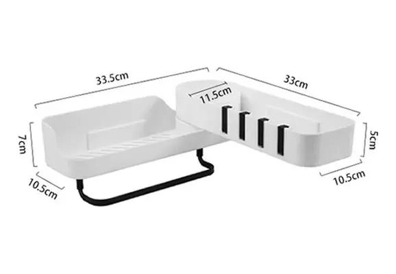 ESTANTE ESQUINERO AUTOADHESIVO PARA BAÑO Y COCINA - 1