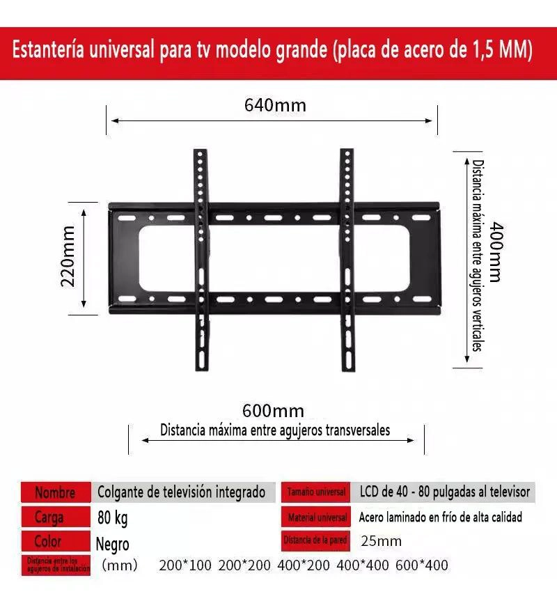 SOPORTE DE TV INCLINABLE PARA PANTALLAS DE 55 A 90 PULGADAS - 7