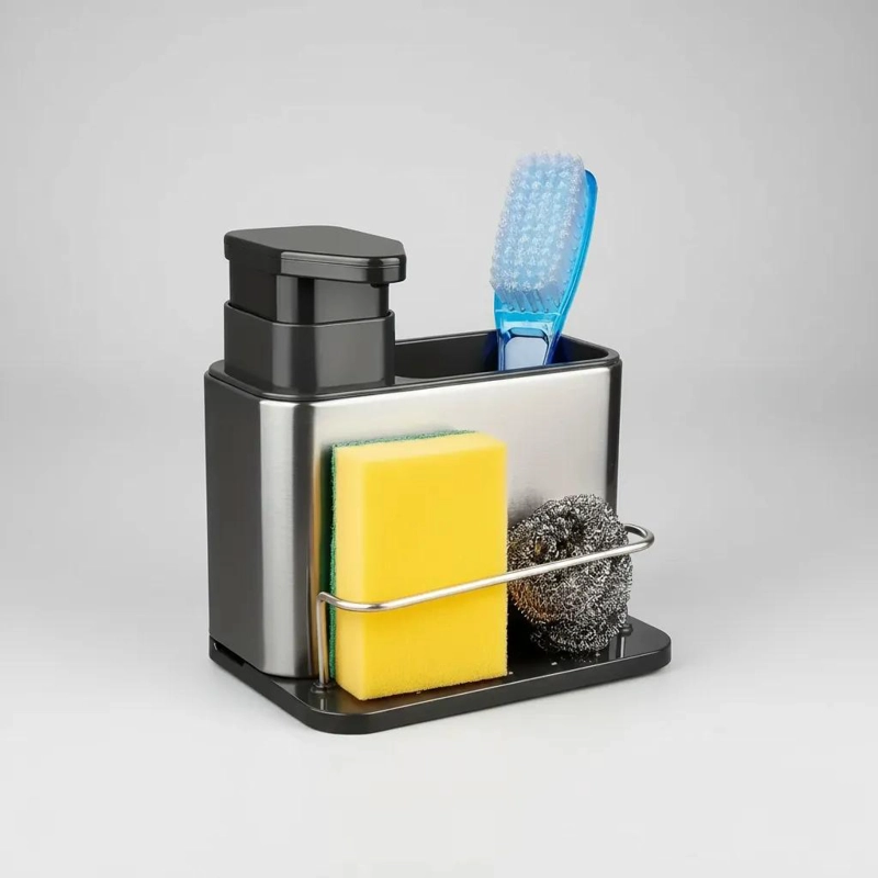 DISPENSADOR DE LAVALOZAS Y PORTA ESPONJA ORGANIZADO PARA COCINA - 8