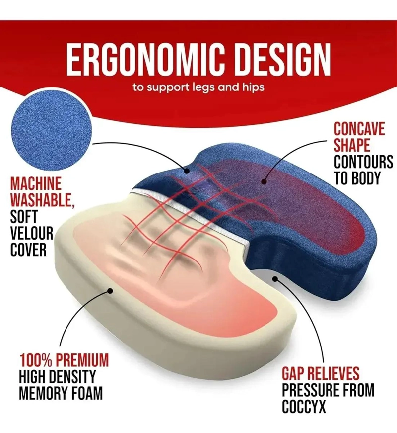 COJIN LUMBAR Y ASIENTO ERGONOMICO PARA SILLAS DE OFICINA - 4