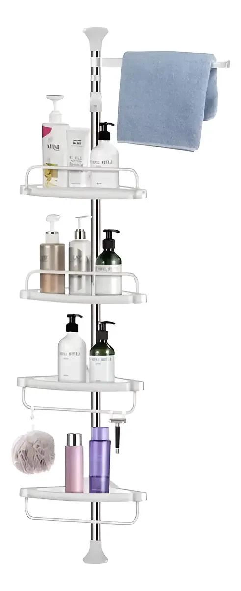 ORGANIZADOR ESQUINERO AJUSTABLE PARA BAÑO CON 4 NIVELES - 1