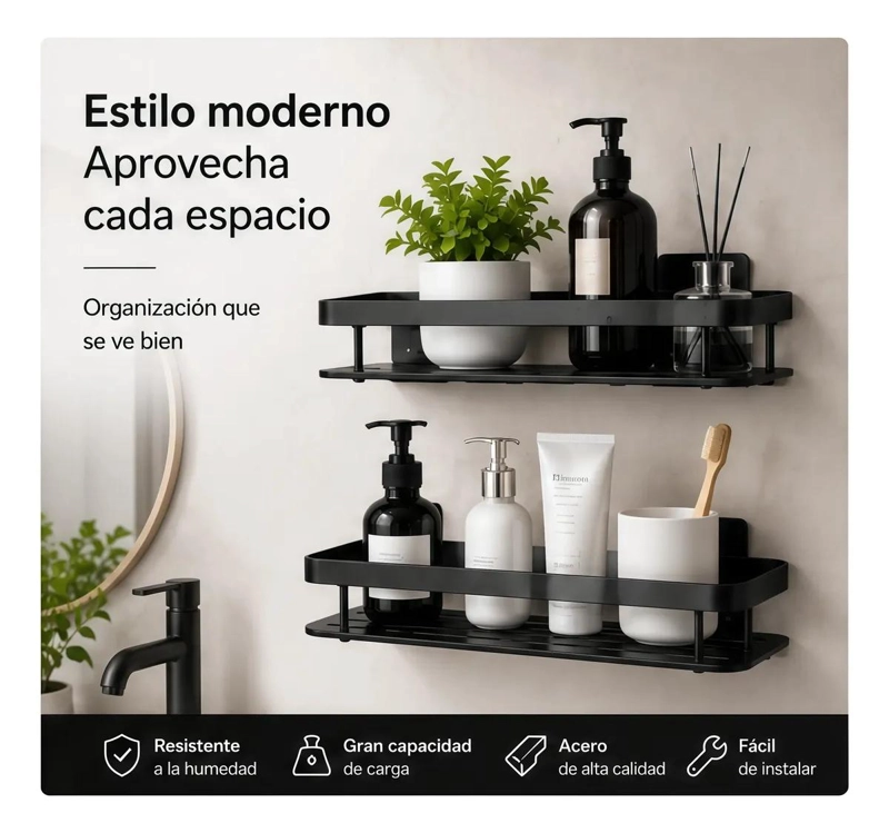REPISA ORGANIZADORA ESQUINERA PARA DUCHA Y COCINA PACK DE 2 - 2