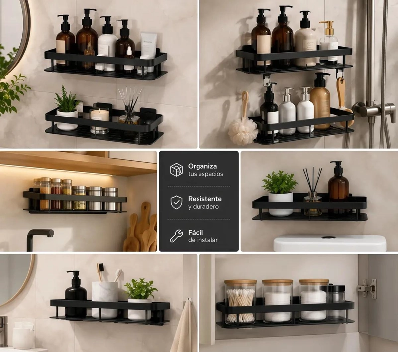 REPISA ORGANIZADORA ESQUINERA PARA DUCHA Y COCINA PACK DE 2 - 3
