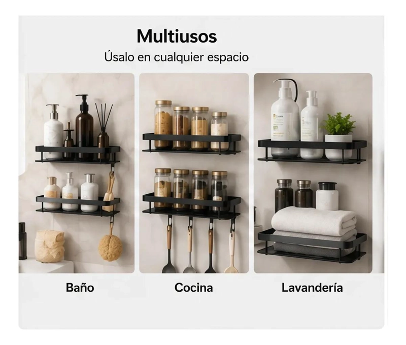 REPISA ORGANIZADORA ESQUINERA PARA DUCHA Y COCINA PACK DE 2 - 4