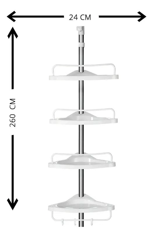 ORGANIZADOR ESQUINERO DUCHA BAÑO MULTIUSO 4 NIVELES AJUSTABLE - 4