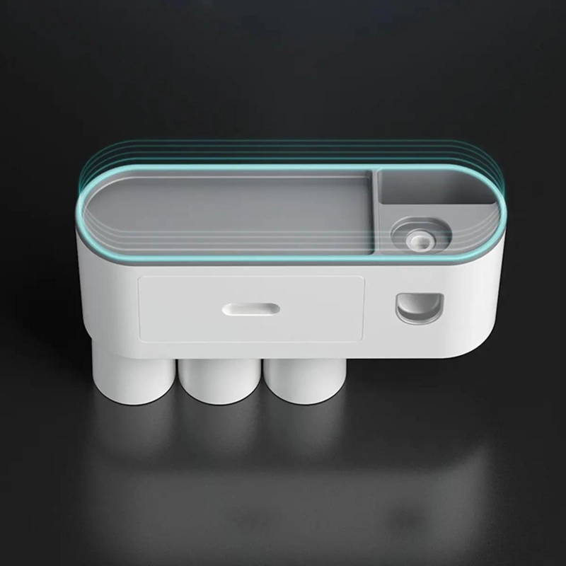 ORGANIZADOR DE CEPILLOS DE DIENTES CON 3 TAZAS Y VENTOSA - 1