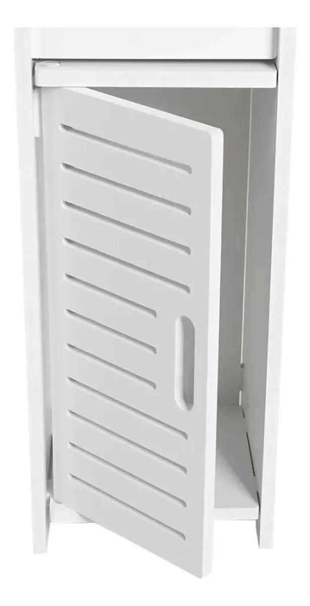 MUEBLE ORGANIZADOR BLANCO PARA BAÑO CON ESTANTE Y CAJON - 5