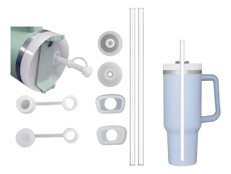 SET DE 2 BOMBILLAS REUTILIZABLES Y TAPA ANTIDERRA PARA VASO TE RMICO - 1