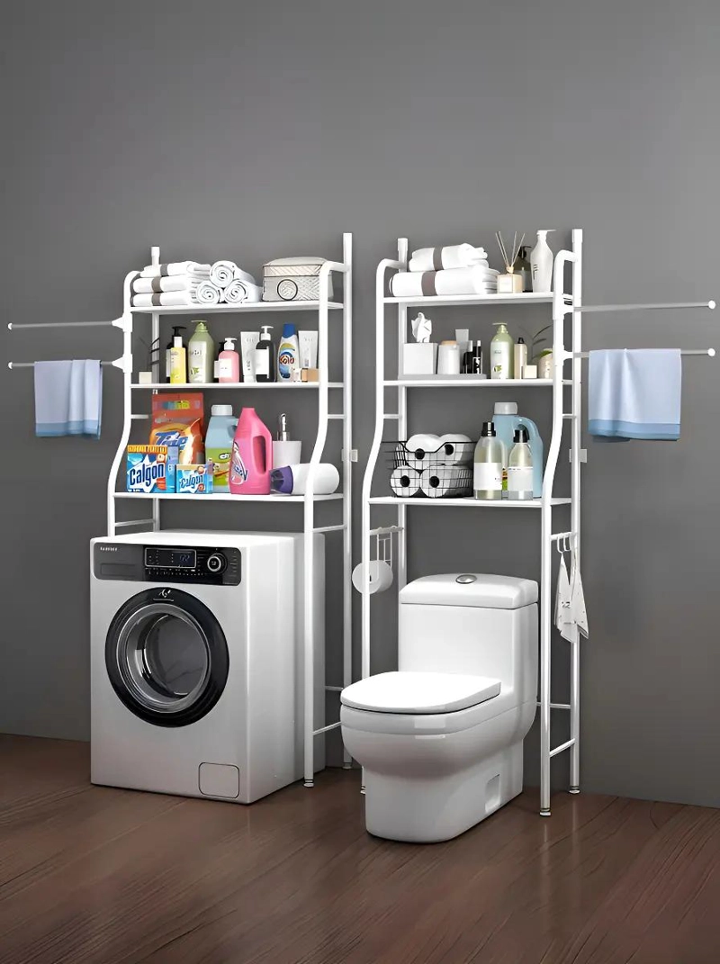 ESTANTE ORGANIZADOR METALICO PARA LAVADORA Y BAÑO CON 3 NIVELES - 9