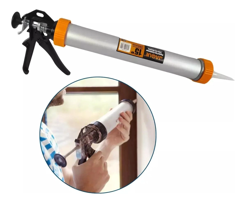 PISTOLA CALAFATERA DE ALUMINIO PARA SILICONA 15 PULGADAS - 1