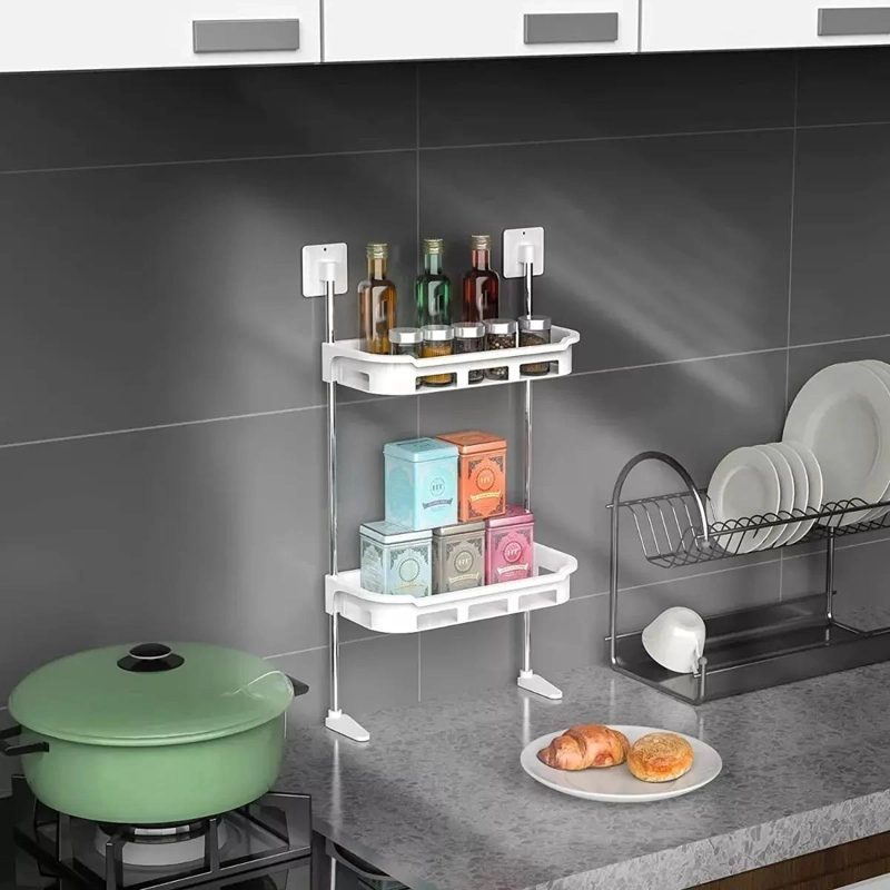ESTANTE ESQUINERO ORGANIZADOR DE 3 NIVELES PARA BAÑO Y COCINA - 6