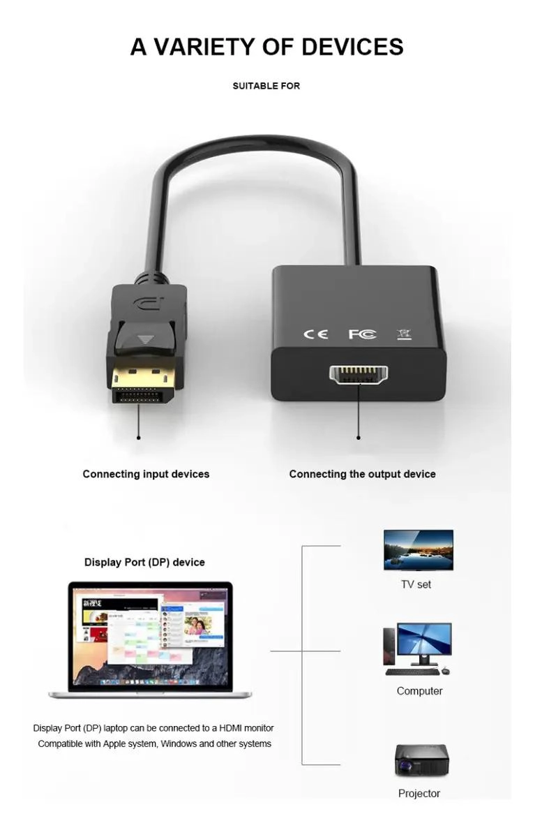 ADAPTADOR DISPLAYPORT A HDMI PARA CONEXIONES DE VIDEO - 2
