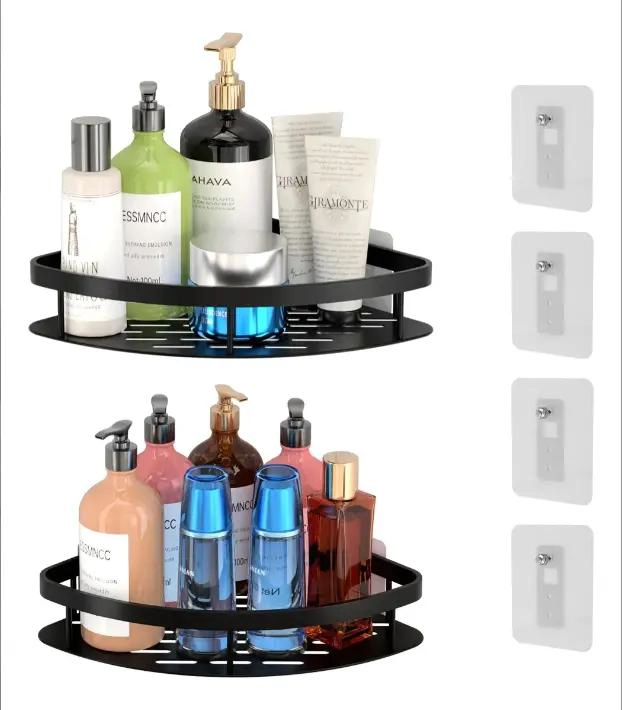 ESTANTE ESQUINERO ORGANIZADOR PARA DUCHA Y BAÑO EN COLOR NEGRO - 2