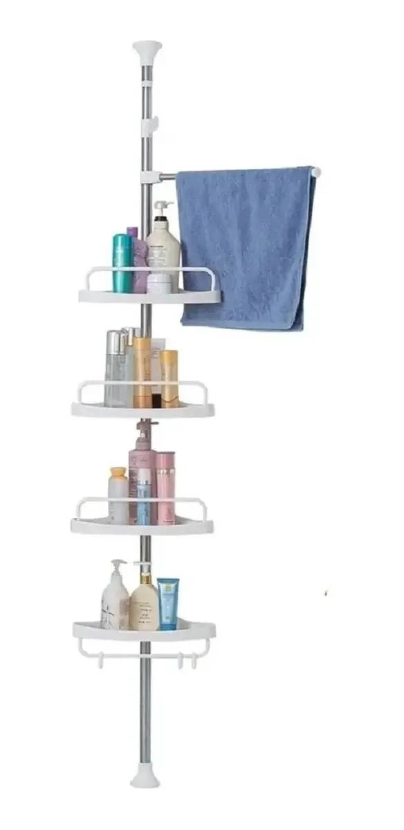 ORGANIZADOR ESQUINERO DE DUCHA CON 4 REPISAS AJUSTABLES - 1