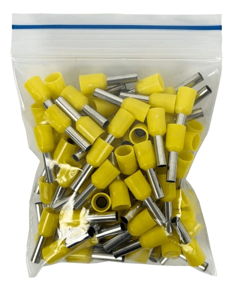 TERMINALES DE AISLAMIENTO AMARILLOS 2,5MM2 100 UNIDADES - 3