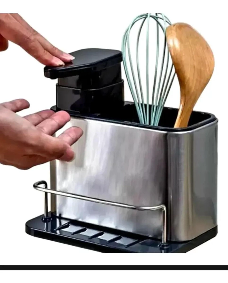DISPENSADOR DE JABON Y PORTA ESPONJA PARA COCINA - 1