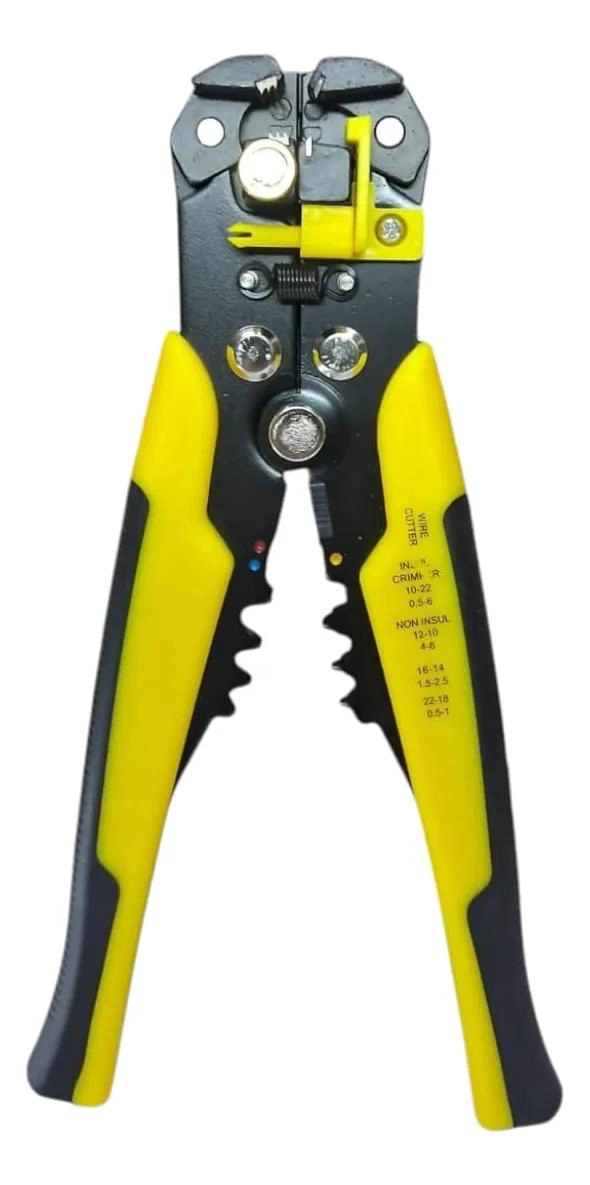 ALICATE CRIMPADOR MULTIFUNCIONAL AMARILLO Y NEGRO - 1