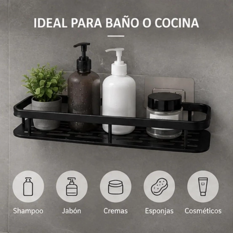 ESTANTE ORGANIZADOR DE BAÑO ADHESIVO SIN PERFORACION - 2