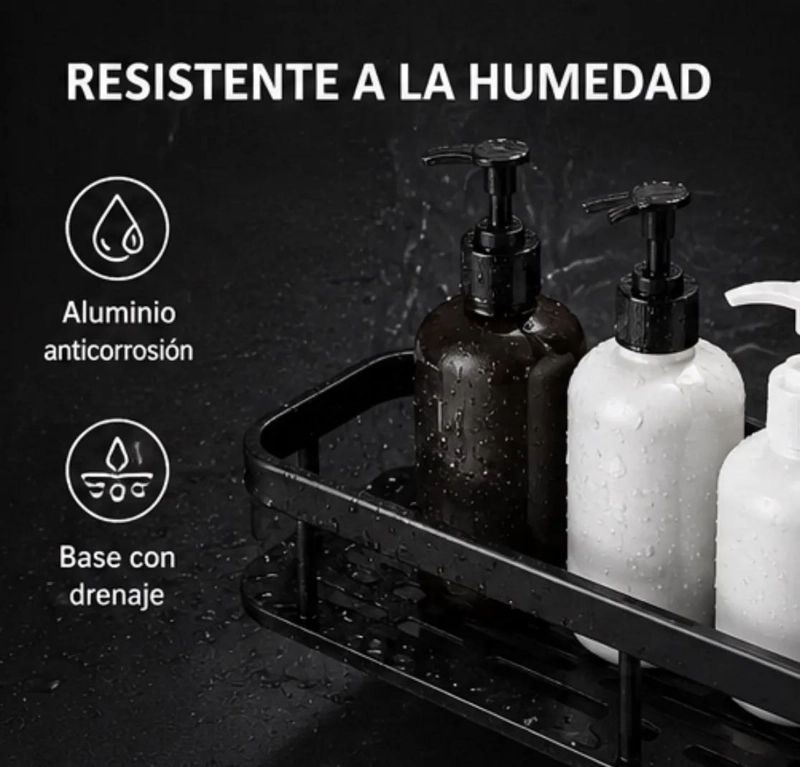 ESTANTE ORGANIZADOR DE BAÑO ADHESIVO SIN PERFORACION - 4