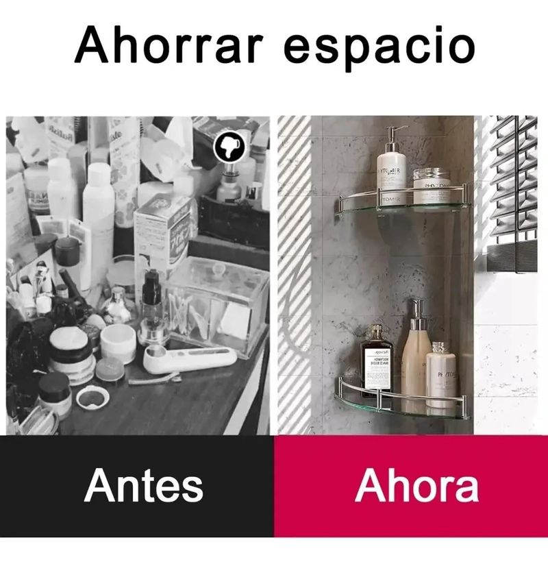 ESTANTES ESQUINEROS DE VIDRIO TEMPLADO PARA BAÑO - 6