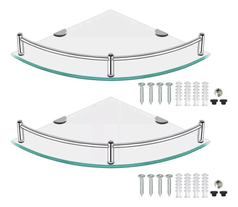 ESTANTES ESQUINEROS DE VIDRIO TEMPLADO PARA BAÑO - 9