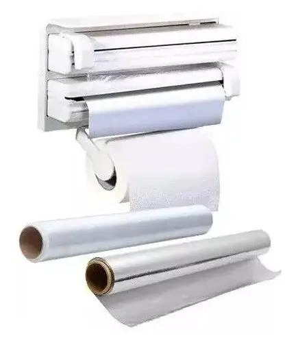 DISPENSADOR TRIPLE PARA PAPEL FILM, ALUMINIO Y TOALLAS DE COCINA - 9