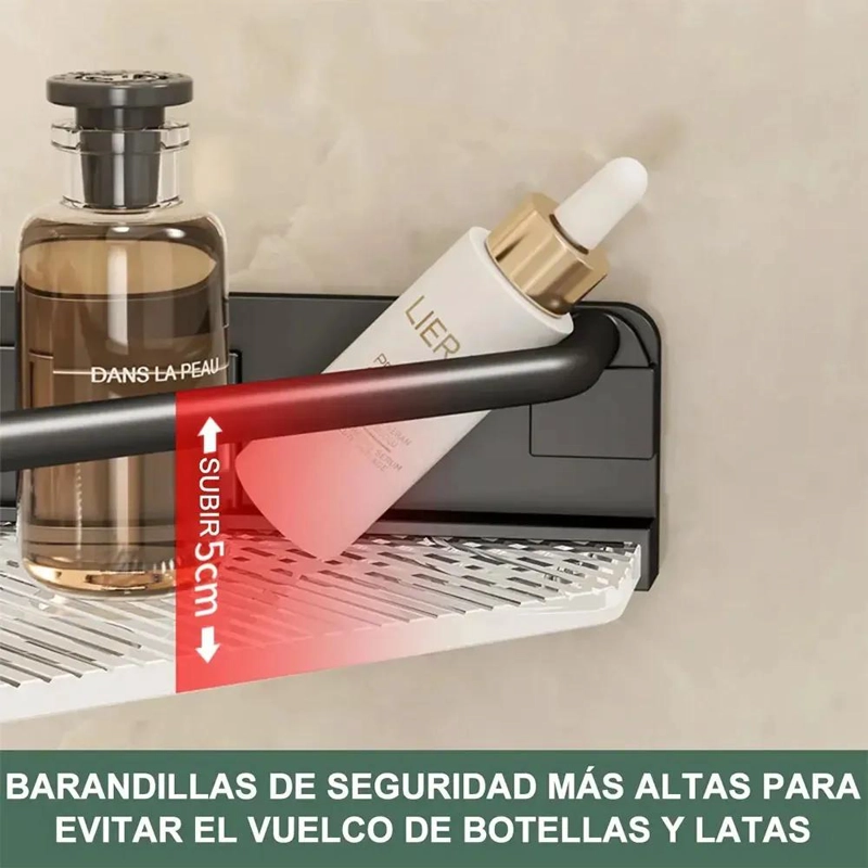 ESTANTE ESQUINERO DE ALMACENAMIENTO PARA BAÑO Y JABONERAS - 7