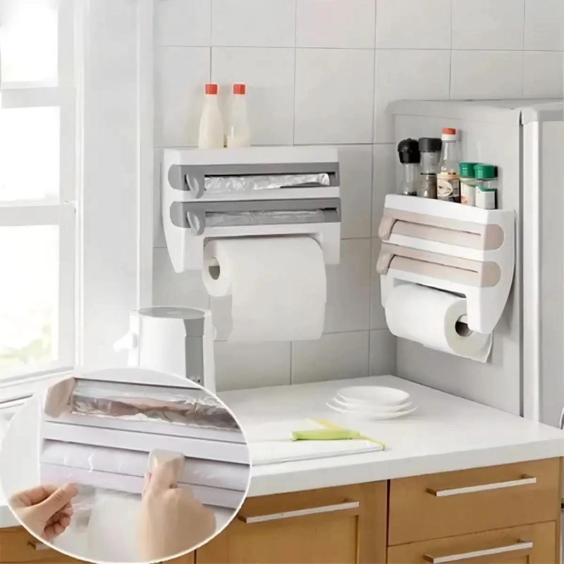 DISPENSADOR DE COCINA 4 EN 1 PARA PAPEL ALUMINIO Y FILM - 2
