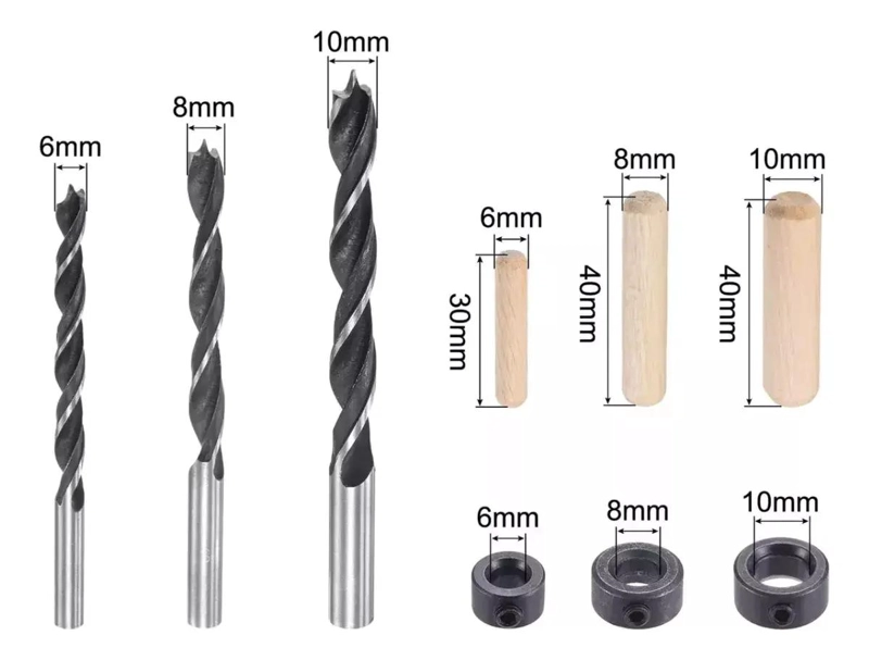 GUIA PARA TARUGOS CON BROCAS 6 8 10MM 41 PIEZAS - 2