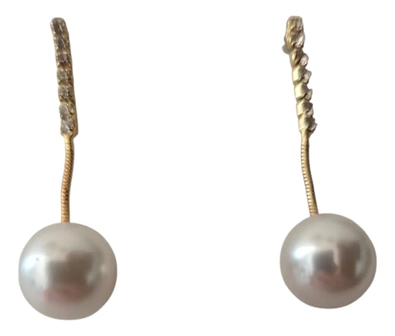 AROS COLGANTES DE PERLAS Y STRASS ELEGANTES PARA OCASIONES ESPECIALES - 1