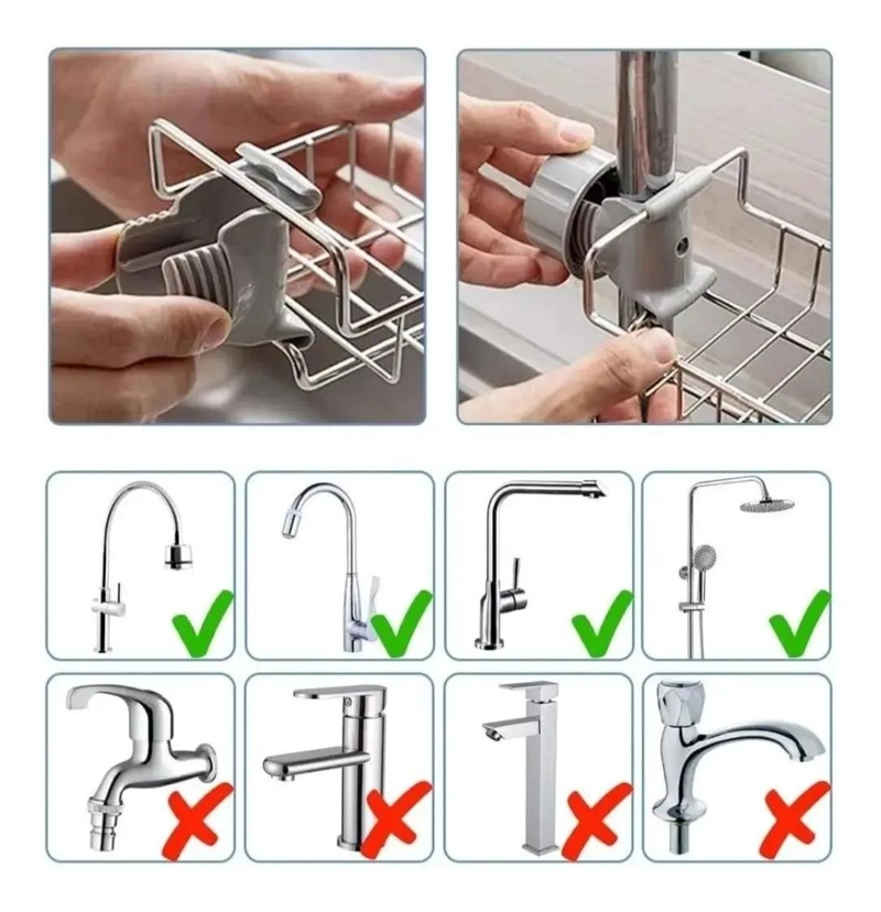 PACK DE 2 ORGANIZADORES PARA GRIFO Y DUCHA EN BAÑO - 8