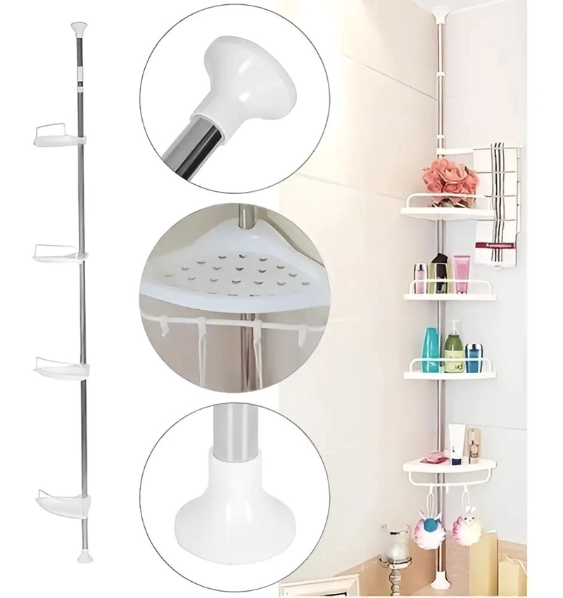 ORGANIZADOR ESQUINERO PARA DUCHA Y BAÑO CON 4 ESTANTES AJUSTABLES - 2