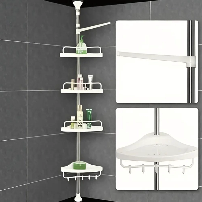 ORGANIZADOR ESQUINERO PARA DUCHA Y BAÑO CON 4 ESTANTES AJUSTABLES - 4