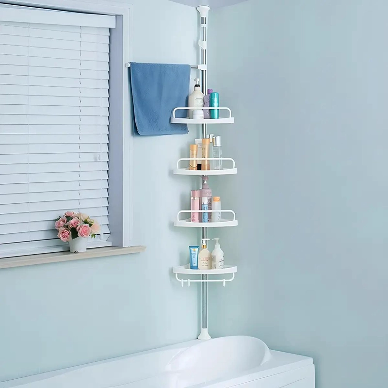 ORGANIZADOR ESQUINERO PARA DUCHA Y BAÑO CON 4 ESTANTES AJUSTABLES - 9