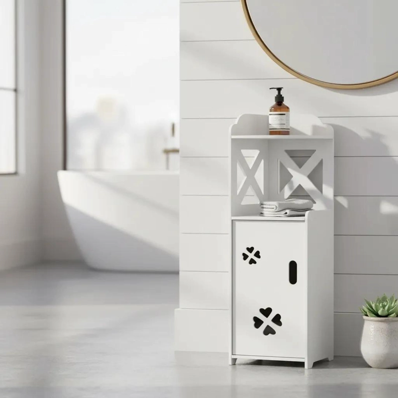 MUEBLE ORGANIZADOR DE BAÑO COMPACTO CON 2 NIVELES - 1