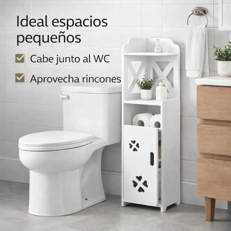 MUEBLE ORGANIZADOR DE BAÑO COMPACTO CON 2 NIVELES - 10
