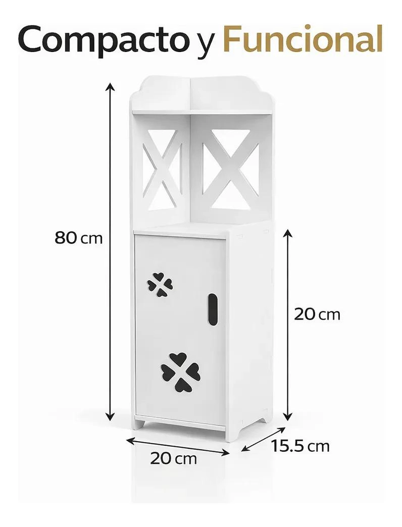 MUEBLE ORGANIZADOR DE BAÑO COMPACTO CON 2 NIVELES - 3