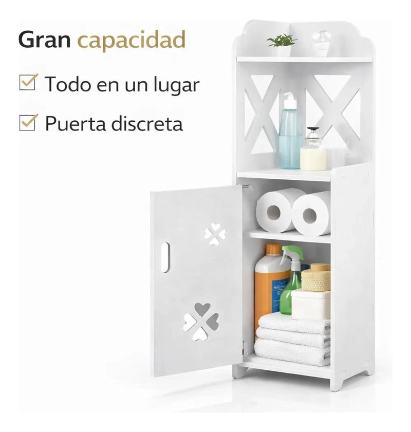 MUEBLE ORGANIZADOR DE BAÑO COMPACTO CON 2 NIVELES - 5