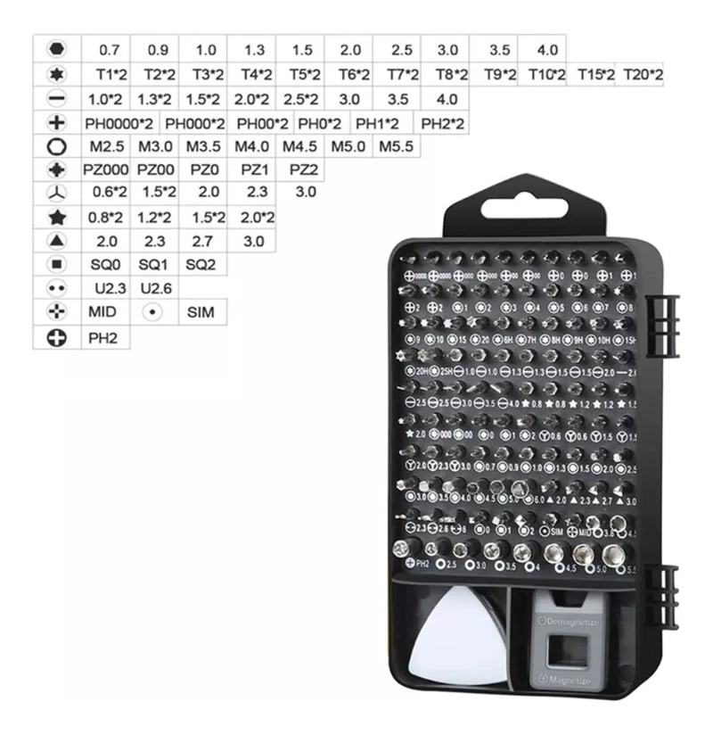 KIT DE DESTORNILLADORES DE PRECISION 115 EN 1 - 4