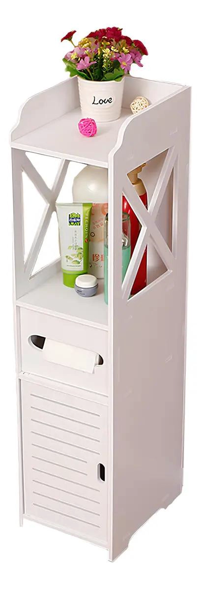 MUEBLE ORGANIZADOR DE BAÑO ESTANTE BLANCO 80X20X20CM - 1