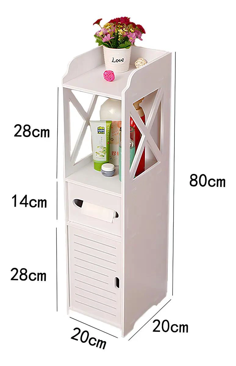 MUEBLE ORGANIZADOR DE BAÑO ESTANTE BLANCO 80X20X20CM - 2