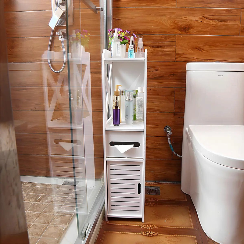 MUEBLE ORGANIZADOR DE BAÑO ESTANTE BLANCO 80X20X20CM - 5
