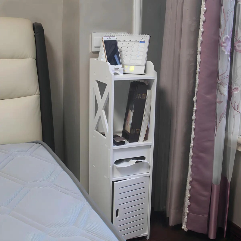 MUEBLE ORGANIZADOR DE BAÑO ESTANTE BLANCO 80X20X20CM - 6