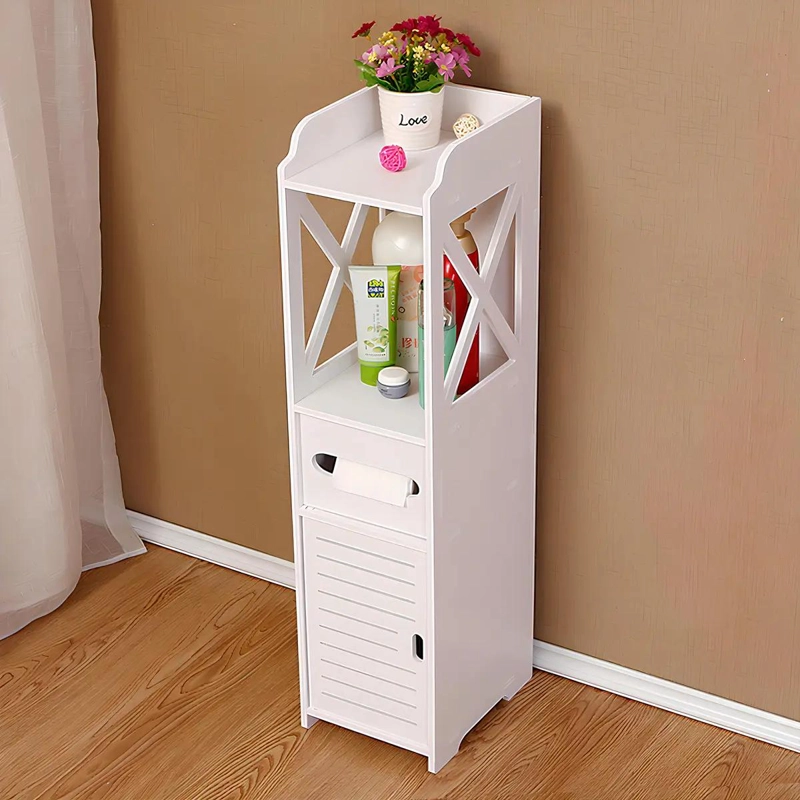 MUEBLE ORGANIZADOR DE BAÑO ESTANTE BLANCO 80X20X20CM - 7