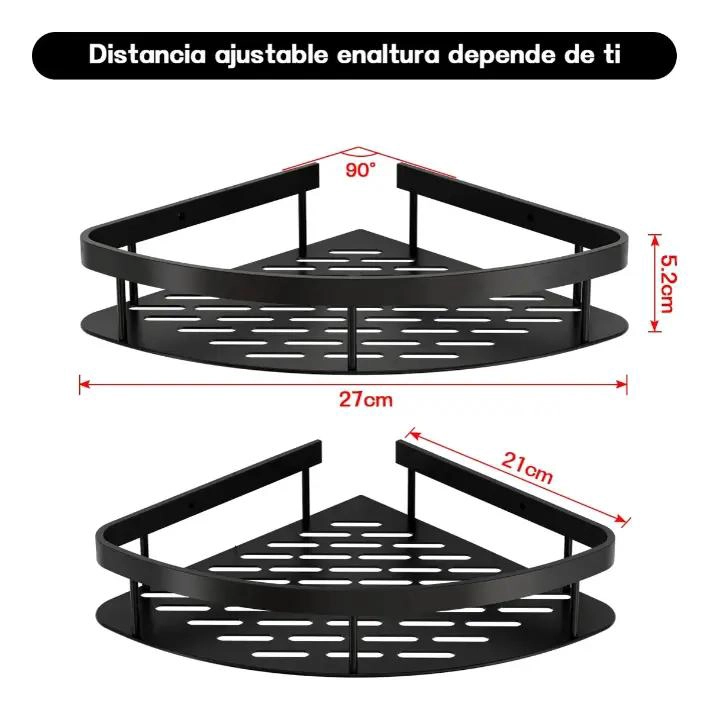 ESTANTE ESQUINERO ORGANIZADOR PARA DUCHA Y BAÑO SET 2 PIEZAS - 1