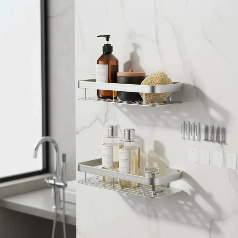 ORGANIZADOR DE DUCHA CON DOS REPISAS ESQUINERAS PARA BAÑO - 2