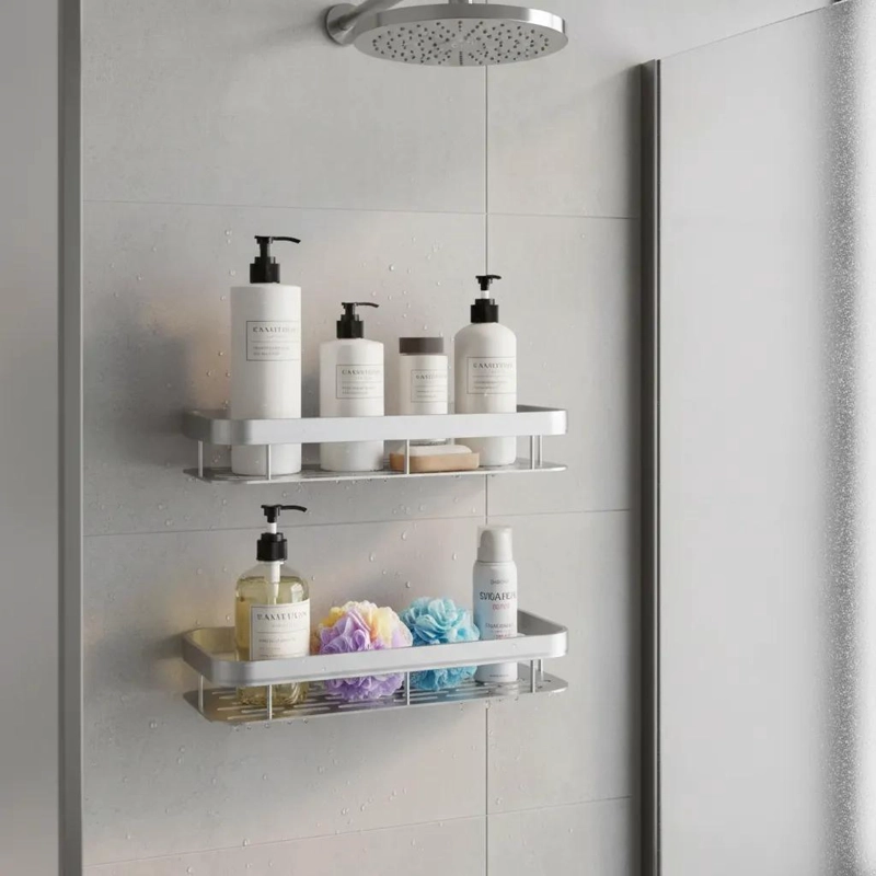 ORGANIZADOR DE DUCHA CON DOS REPISAS ESQUINERAS PARA BAÑO - 4
