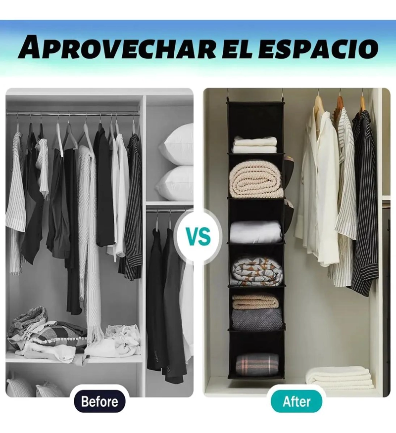 ORGANIZADOR COLGANTE DE 6 NIVELES PARA ARMARIOS - 5