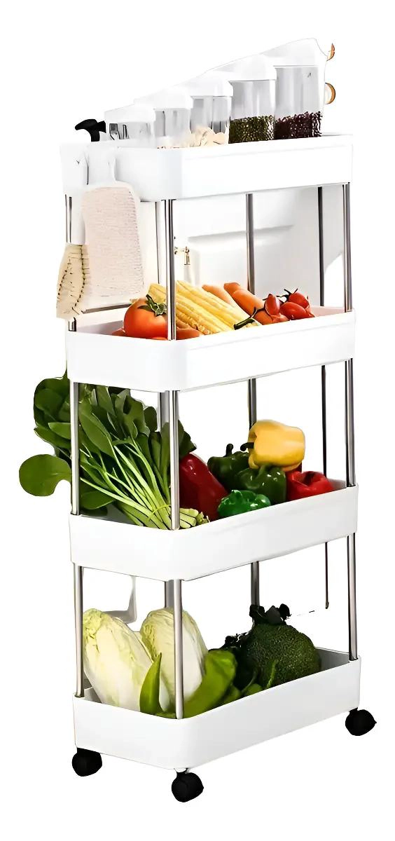 MUEBLE ORGANIZADOR MULTIFUNCIONAL 4 NIVELES COLOR BLANCO - 3